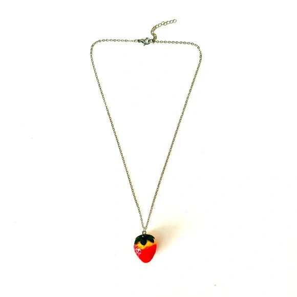 STRAWBERRY Pendant Silver Necklace - Picture 2 of 5